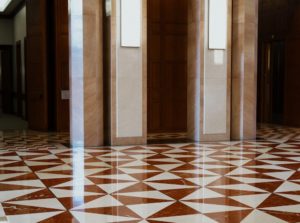 polished tiled floor