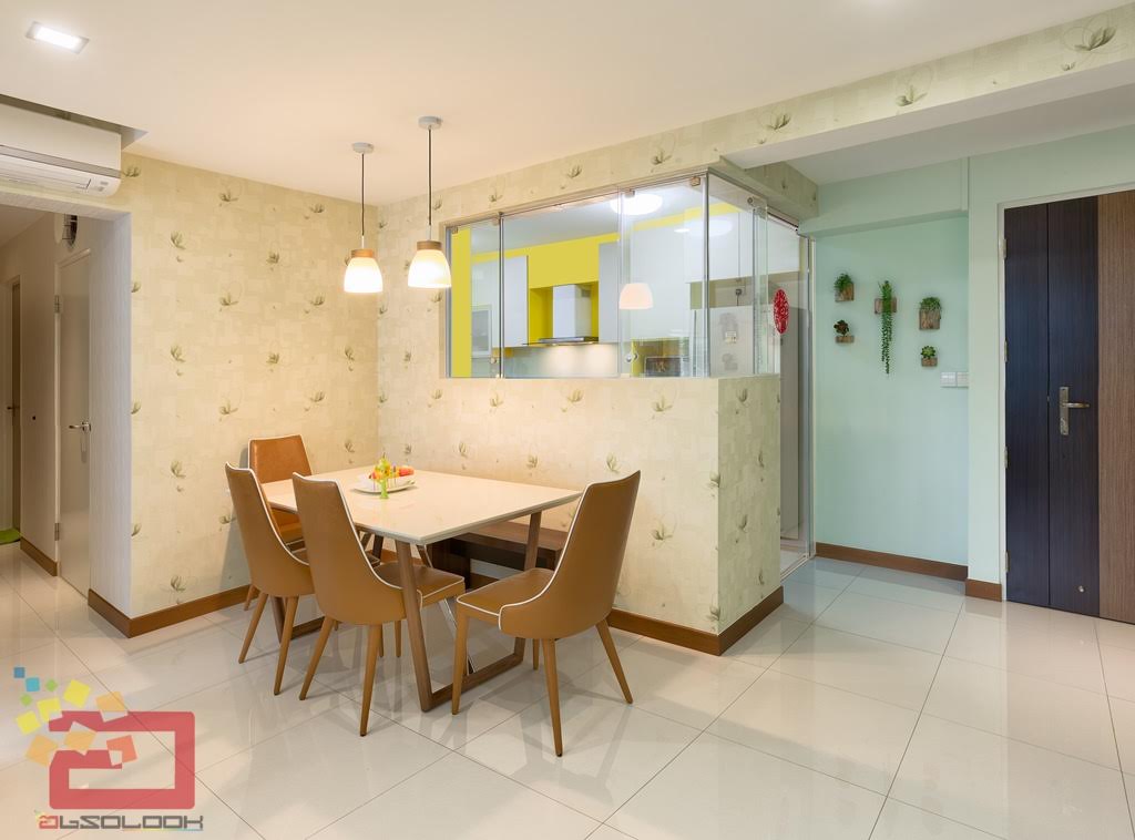 dining area, 5-room flat HDB interior design, colourful interior design