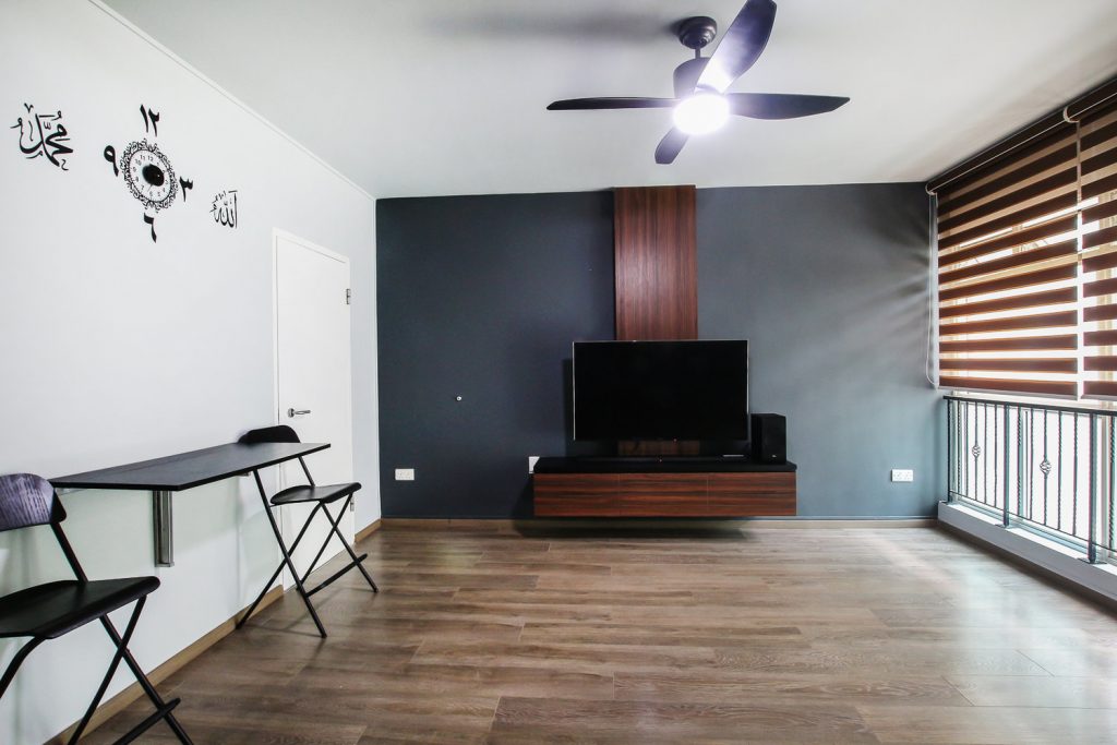 living room, 4 room HDB interior design, industrial interior design