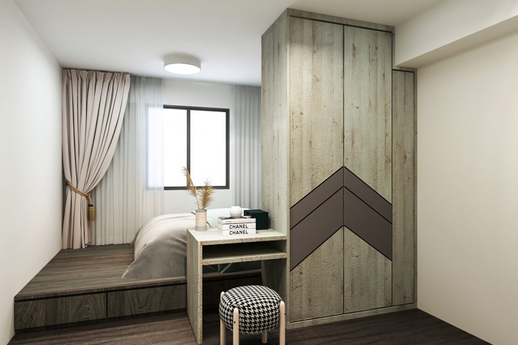 bedroom, 4 room HDB interior design
